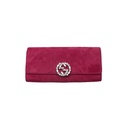 Gucci Pink Suede Interlocking G Crystal Embellished Broadway Cutch