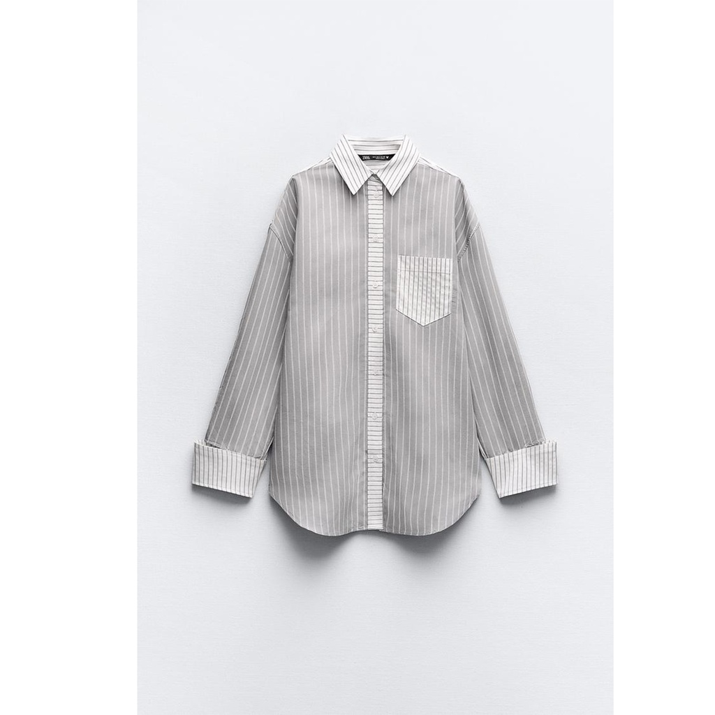ZARA Striped Shirt with Trim 3067/019/802 Size - XS