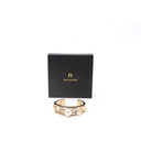Aigner Crystal Faux Pearl Gold Tone Open Cuff  Bracelet