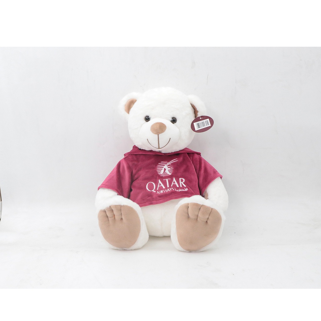 Qatar Airways Teddy Bear, LargeWhite Wearing Jumper