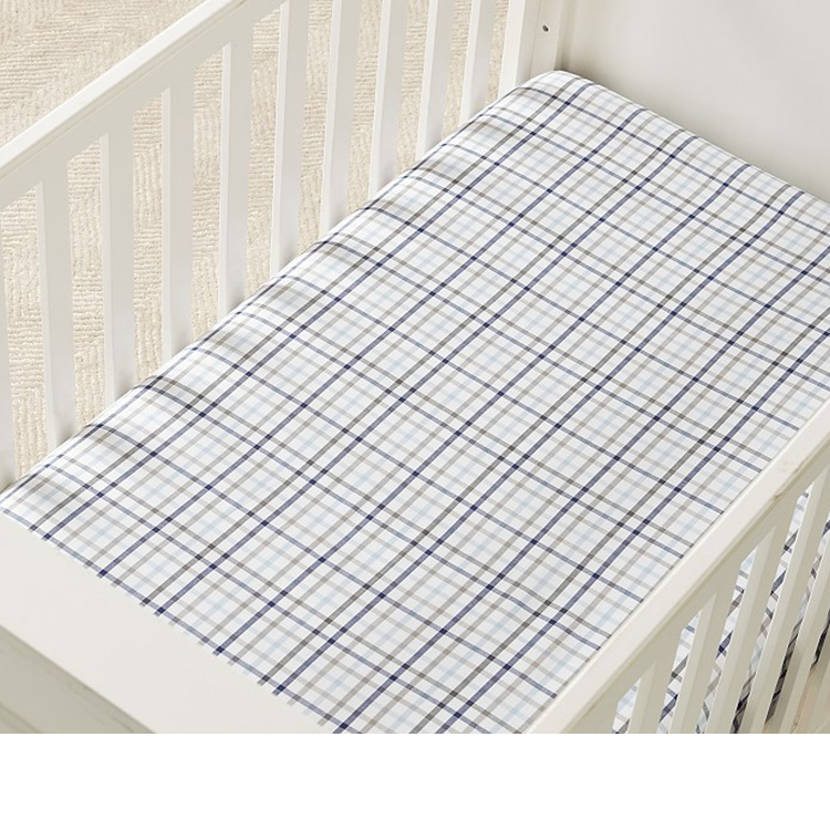 Pottery Barn baby Tattersail Plaid Organic Crib Fitted Sheet