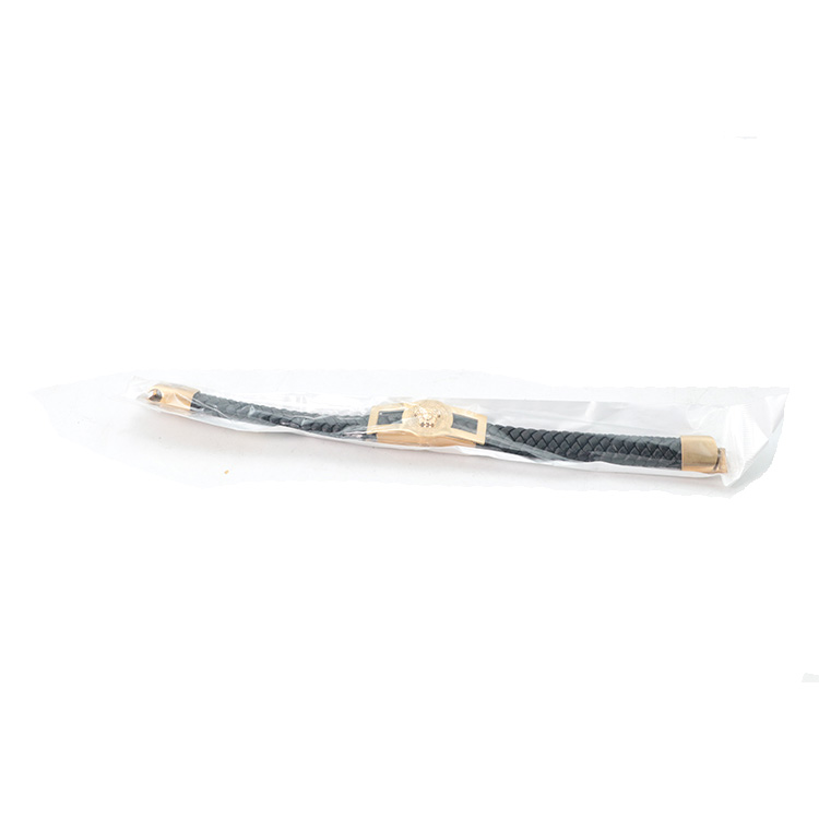 Versace Band Bracelet Black and Goldish Color