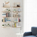 Wallniture Arras Wood Floating Shelves for Wall Storage, 17"x4.5" Small Bookshelf Set of 10