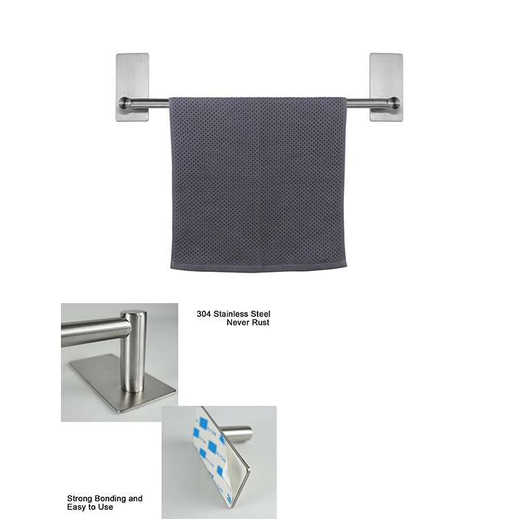 Nearmoon Self Adhesive Bathroom Towel Bar - Stainless Steel