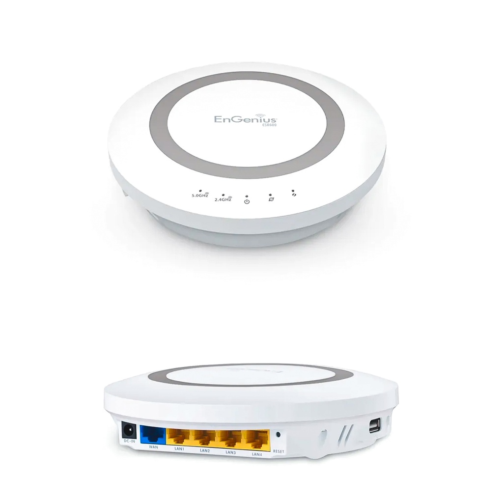 EnGenius ESR600 Dual Band Wireless N600 Xtra Range (TM) Router with Gigabit, USB amp