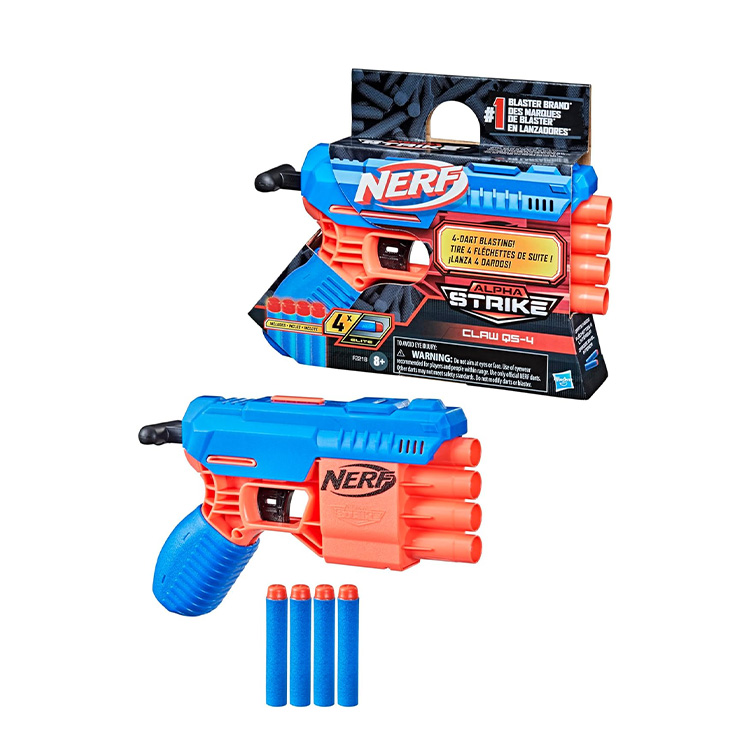 NERF Alpha Strike Claw QS-4 Dart Blaster Play Weapons