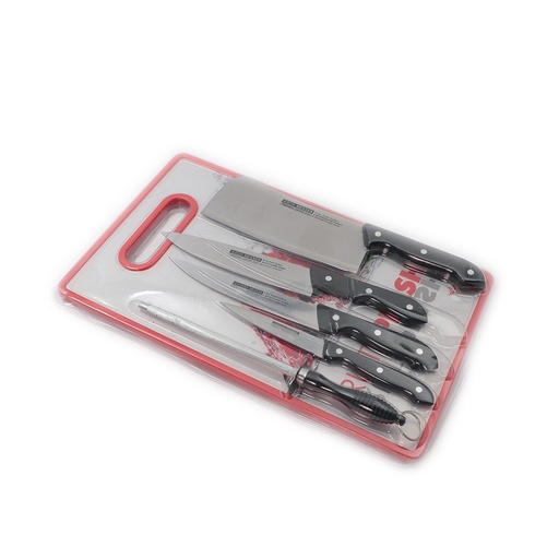 6Pcs Knife Set with Cutting Board