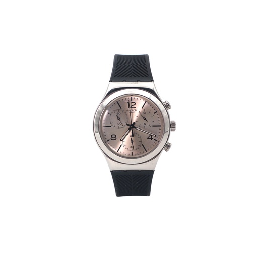 Swatch Irony Neramente Silver Dial Silicone Strap Men's Watch YCS111C