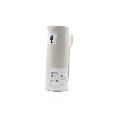 BEHÖVD Vacuum flask, beige/red 1 L