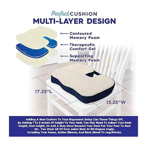 Perfect Cushion Confort Gel & Memory Foam Seat Cushion