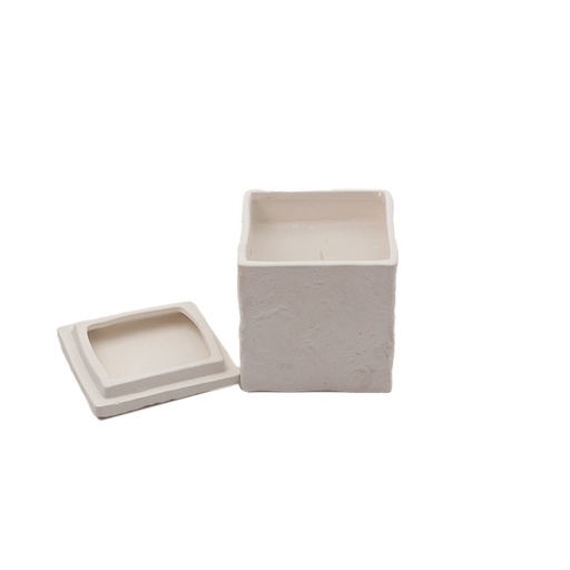 Textured Ceramic Candle  10x9x9cm