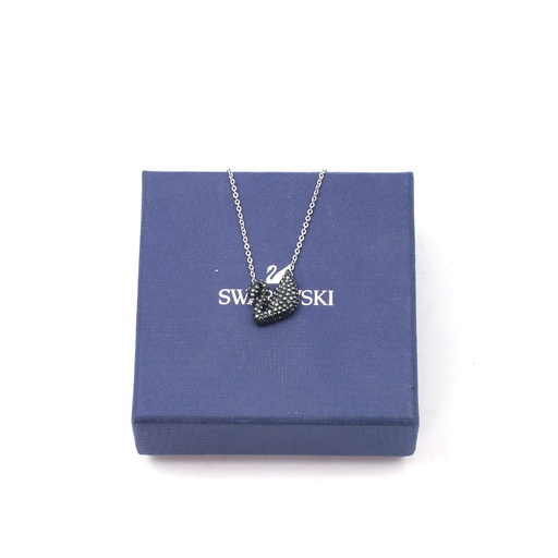 Swarovski Iconic Swan Pendant Small, Black, Rhodium Plated