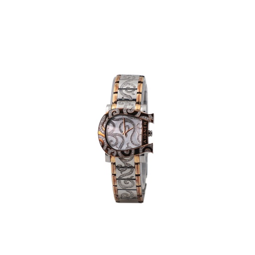 Aigner Mother of Pearl Silver Gold Plated Genua Due A31600 Women's Wristwatch 33 mm
