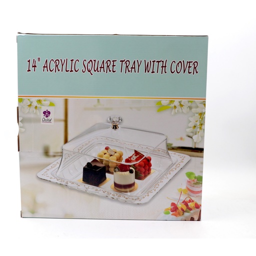 14 -- Acrylic Round Tray With Cover