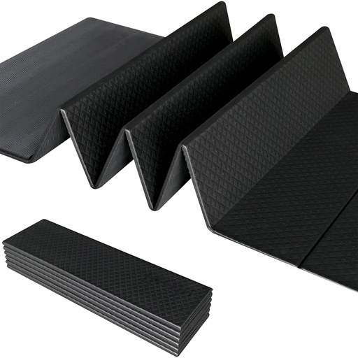 Feetlu Foldable Exercise Yoga Mat 6mm (1/4") - Black/Gray