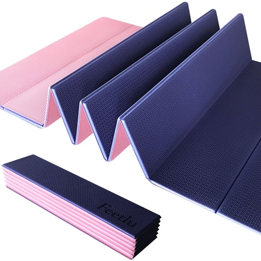 Feetlu Foldable Exercise Yoga Mat 6mm (1/4") -Purple/Black