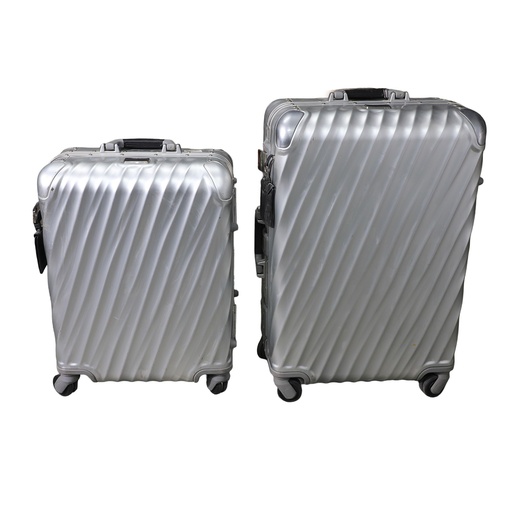 Tumi 19 Degree Aluminum 2 Cases Small Cabinet & Medium 66 x 45.5 x 25.5, 55 Litters Luxury Travel Luggage Cabinet Size ** Original Price > 10,000 Qar**