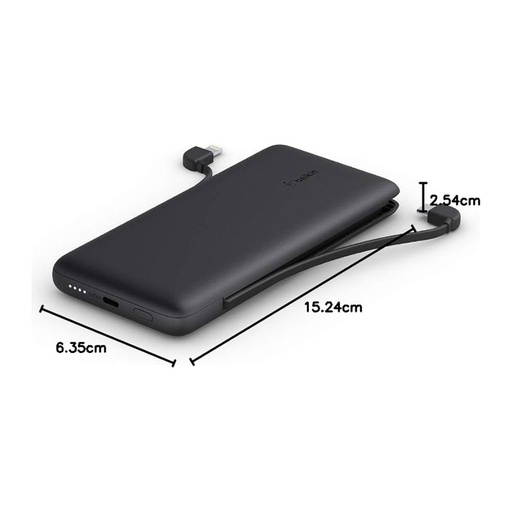 Belkin BoostCharge Plus PowerBank + Integrated Cables,Pre - Charged & Ready To Use