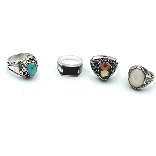 Silver Ring Set 2, 4 Piece - Silver 1, 32-g