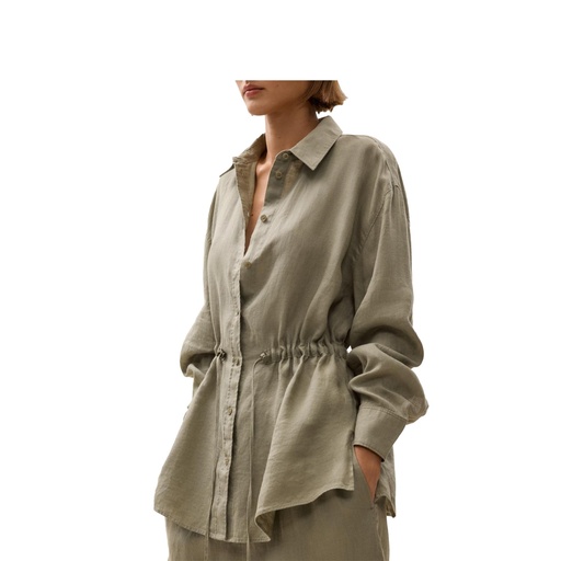Oysho linen long shirt with adjustable waist  100%  size:s