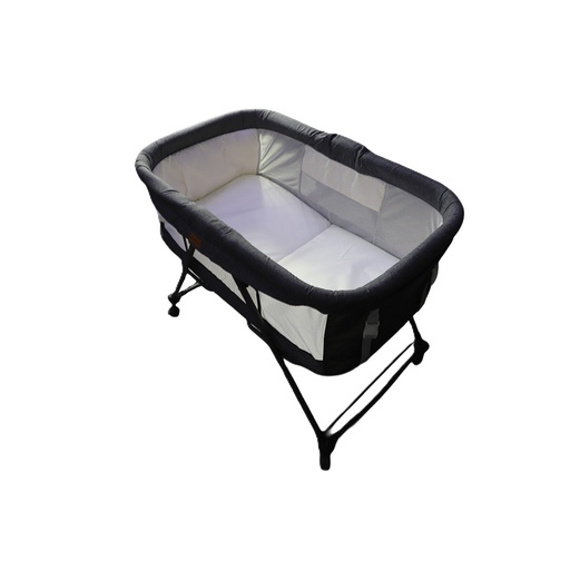 Ubravoo Grab-and-go Travel Cot, Baby Crib with Mattress I Silent Wheels, Baby Bedside Crib | Rocking Crib Gray