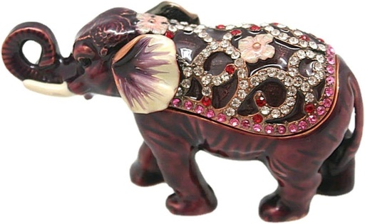 Small Ornaments Auspicious Elephant Trinket Box Animal Figurine Jewelry Ring Holder Box E, Size : 9.4x3.6x5CM)