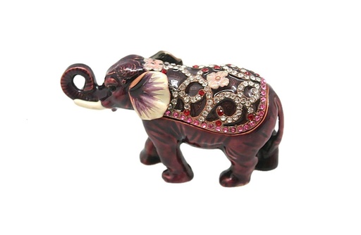 Small Ornaments Auspicious Elephant Trinket Box Animal Figurine Jewelry Ring Holder Box E, Size : 9.4x3.6x5CM)