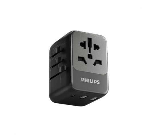 PHILIPS - Philips SPB1005B/93 Universal Travel Adapter 2 USB Port + Type C