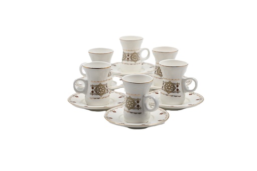 Porceletta Ivory Belly Tea Cup & saucer Set 12 Pcs