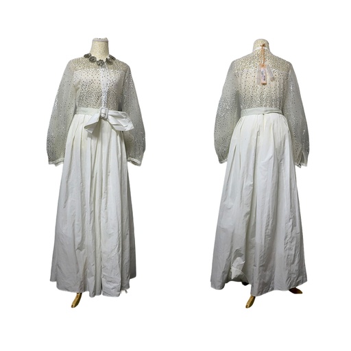 Machka Fancy Elbise Beyaz ramazan White Dress, Size:38