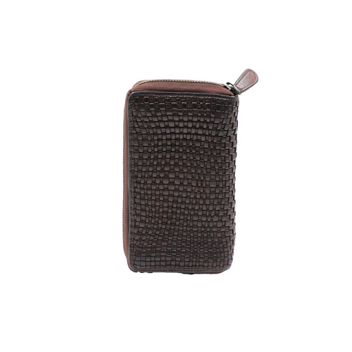Leather Lattice Purse - Taupe Wallet