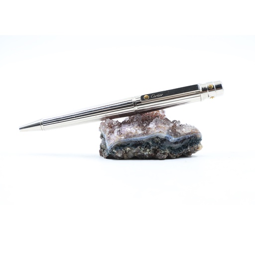 Cartier Ballpoint Silver With Golden Screws