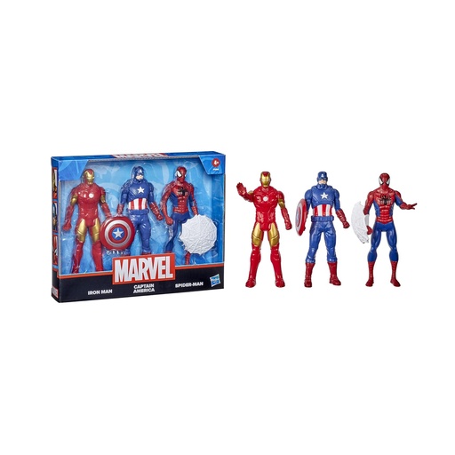 Marvel Action Figure Toy 3-Pack, 6-inch Figures, Iron Man, Spider-Man
