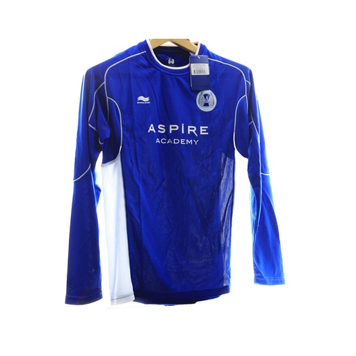 Men's Aspire Long Sleeve Training Gym   T - Shirt  Nautical Blue / White   -  Size - XS