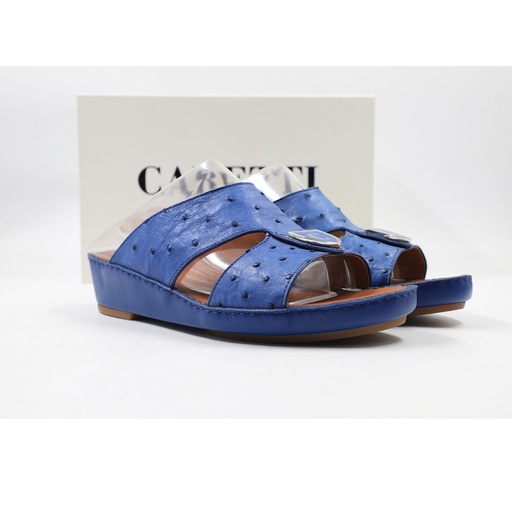 Caretti flo.Memmory 6892 lux orig .Ostrich Denim Nickel 3784 Sandal  Color Blue  Size - 7 ½