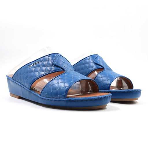 Caretti flo. Lined 4177 Memory Embroidered Reef Motivo 3 Nickel Sandal  Color Blue  Size - 9 ½