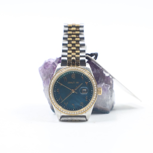 Cerruti Baccio Ladies Green Mother-of-Pearl Dial Two-Tone Gold Silver Watch