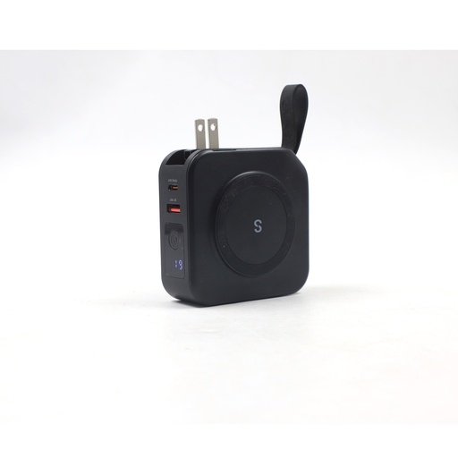 PowerPack Universal 5 in 1 Travel Adapter With Power Bank Model : PPU, Battery :10.000 mAh, Fast Wireless Charging