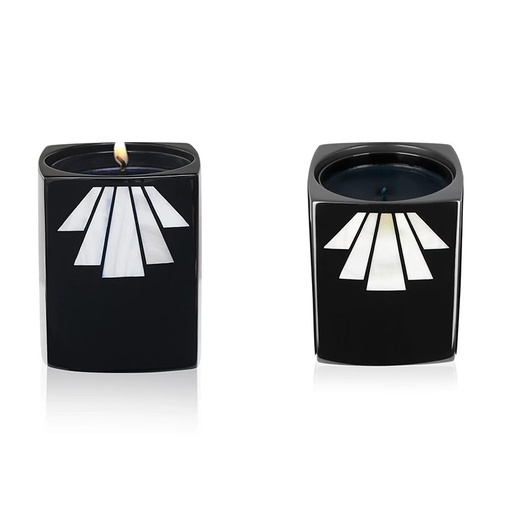 The Candle Holder By Kilian,Luxury In Black Lacquered Wood inlaid With Mother -of-pearl