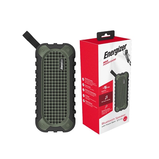 Energizer Max Power Sound BTS106 + 5 Hours Playtime Based on 50% Volumn