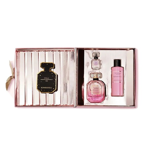 Victoria Secret bombshell 3 Piece Set , Eau De Parfum 50 ml 1.7 fl oz + Eau De Parfum 7.5 ml + Luminous Fragrance Lotion 100 ml