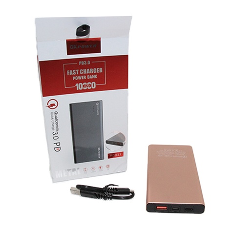 OX power, PD3.0 Fast Charger Power Bank 10000mAh, Qualcomm Quick Charge 3.0 PD , PD027
