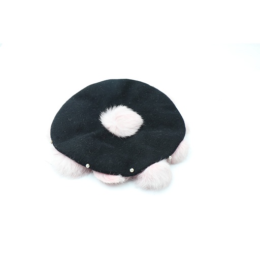 Quis Quis Cappello Black Pink Round Hat Model QQG0147 , Made In Italy