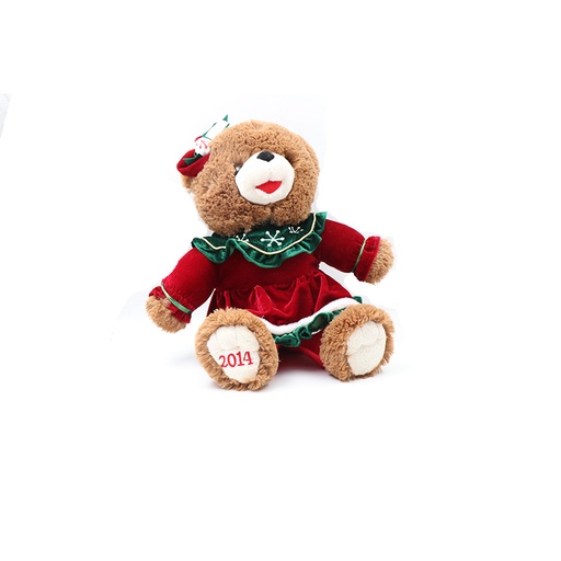 Brown Maid Bear Red Dress Cute