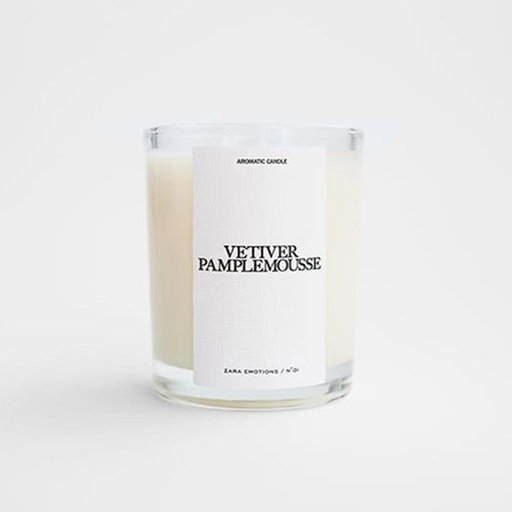 Zara Aromatic Candle Vetiver Pamplemousse 200g , Zara Emotion / N01