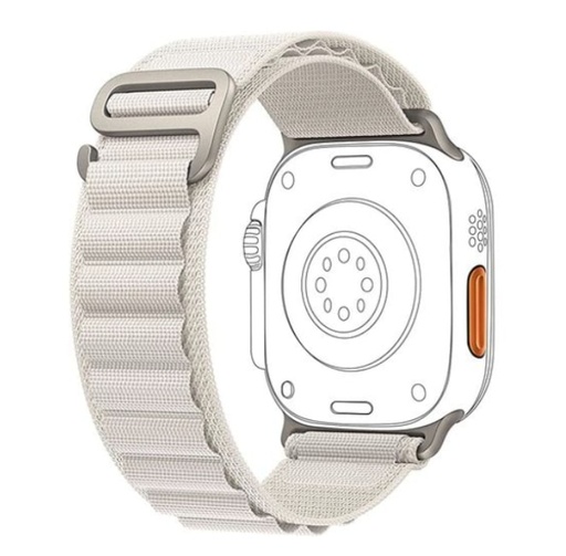 Alpine Woven Nylon Watch Band for Apple Watch 38/40/41mm Universal Watch Band XO BT05A - IVORY