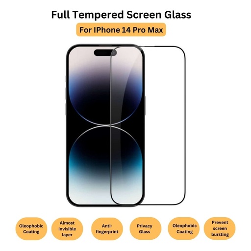 Full Tempered screen glass - iPhone 14 Pro Max