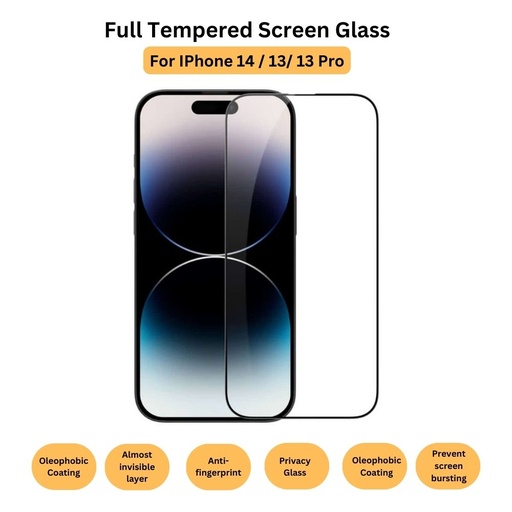 Full Tempered screen glass - iPhone 14 - 13 - 13 pro