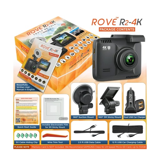 The Rove R2-4K Dash Cam Built in GPS + WIFI