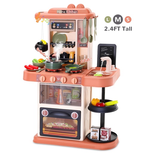 Little Kitchen Playset Kids Kitchen with Realistic Lights for Girls
